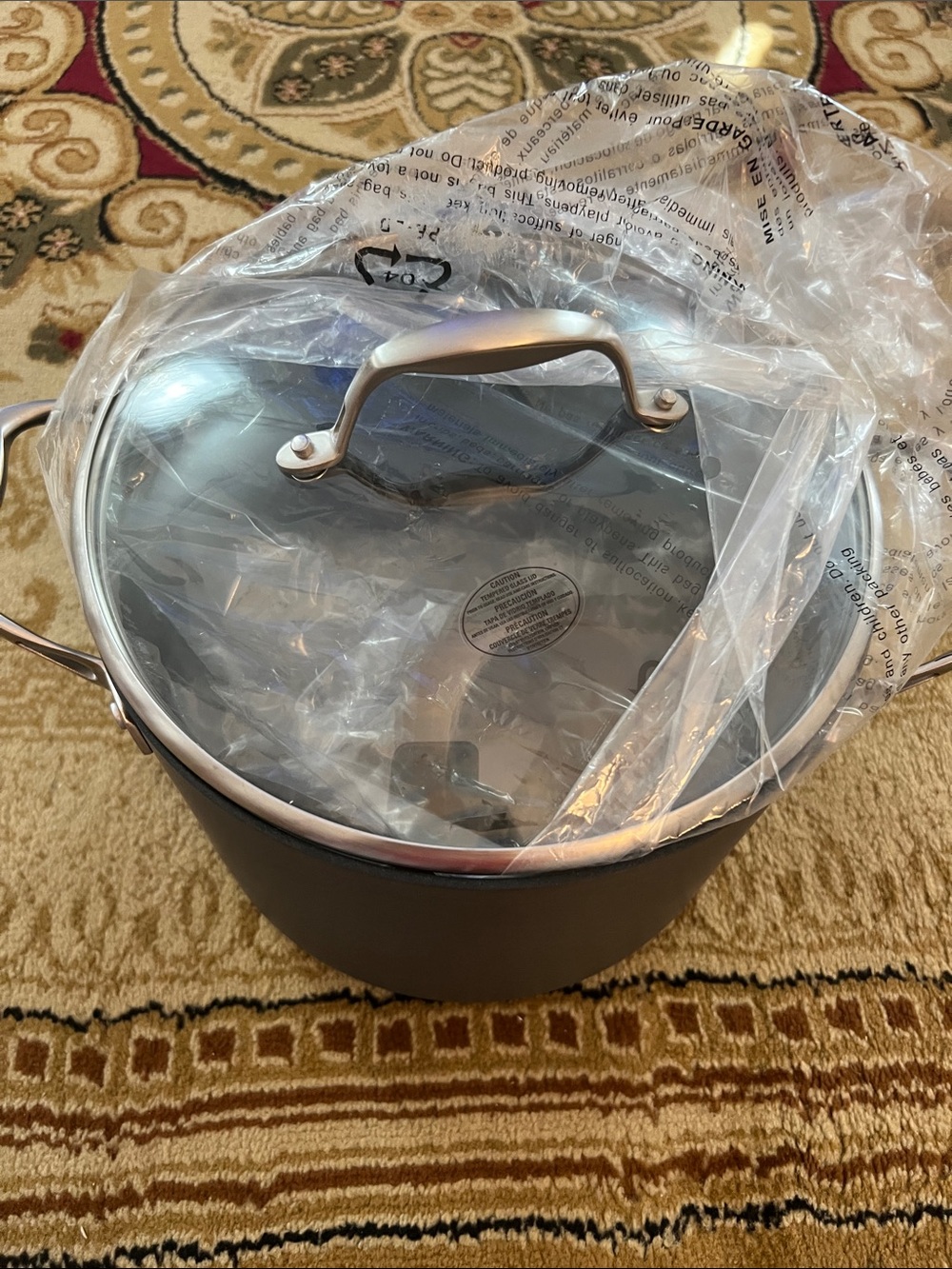 Tramontina Nonstick  8 quart Stockpot with Glass Lid - Gray